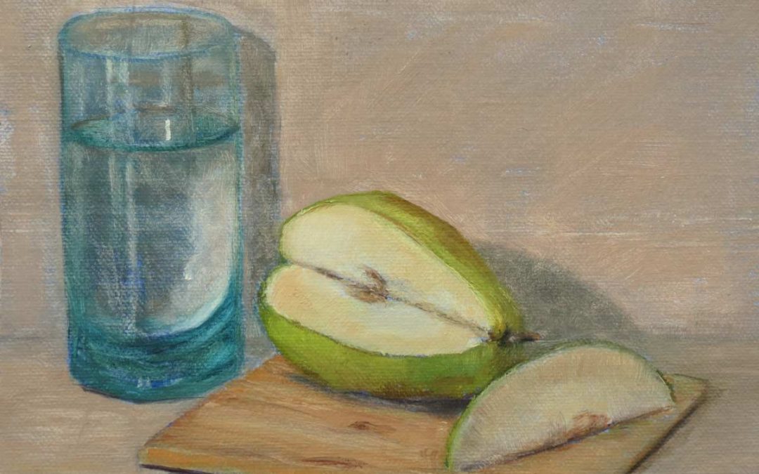 Green Glass with Pear